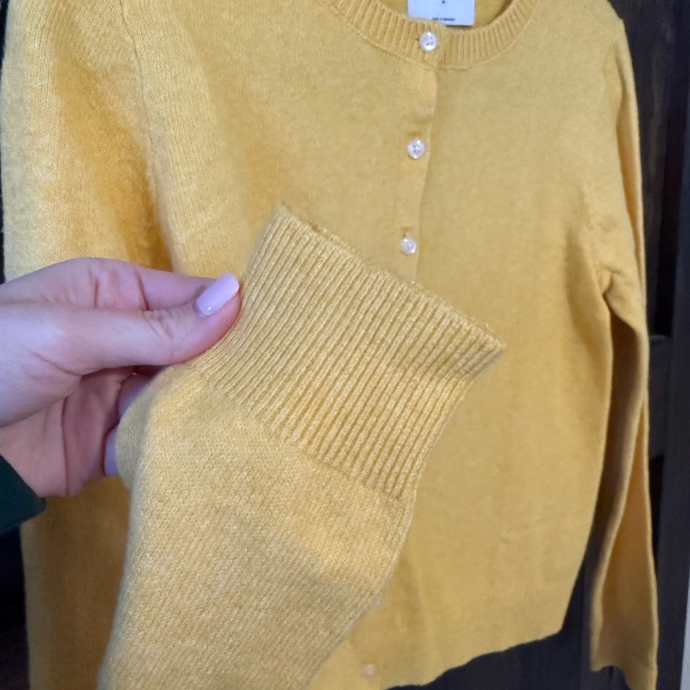 Old Navy Yellow Button-Up Cardigan Sweater - Picture 3 of 7